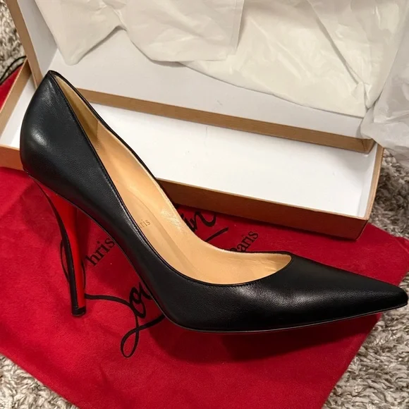 Christian Louboutin Black Heels with Signature Red Soles - Picture 5 of 11